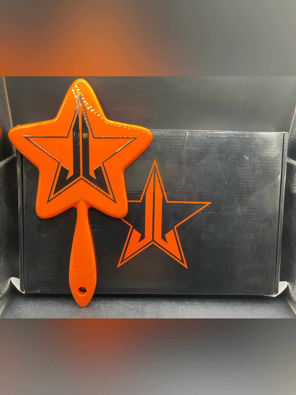 Jeffree Star 2019 LIMITED EDITION Cosmetic Orange & Black Halloween Hand Mirror